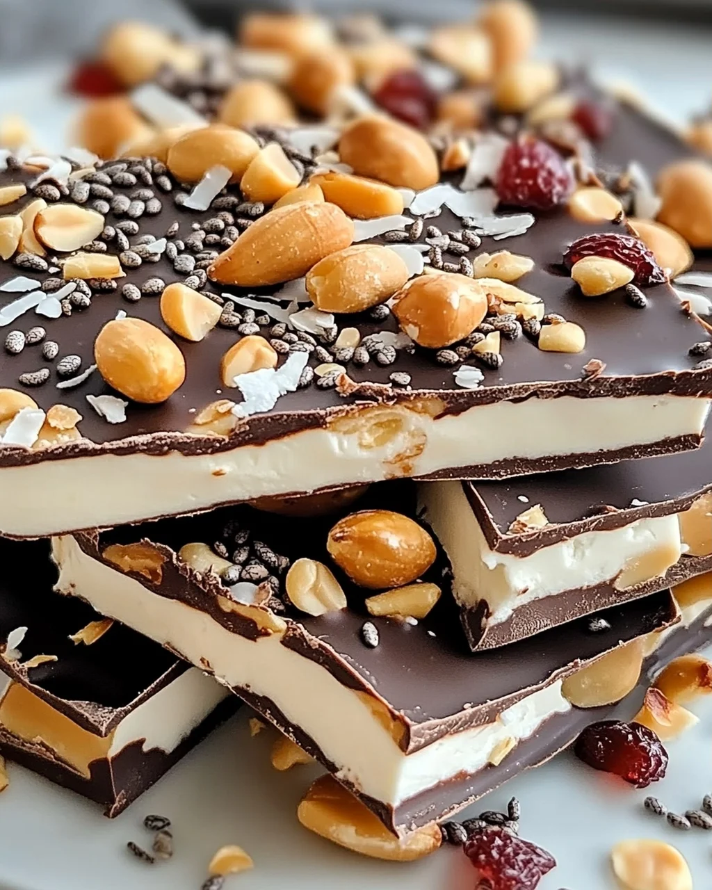 Erdnussbutter Schokoladen Griechischer Joghurt Rinde Rezept