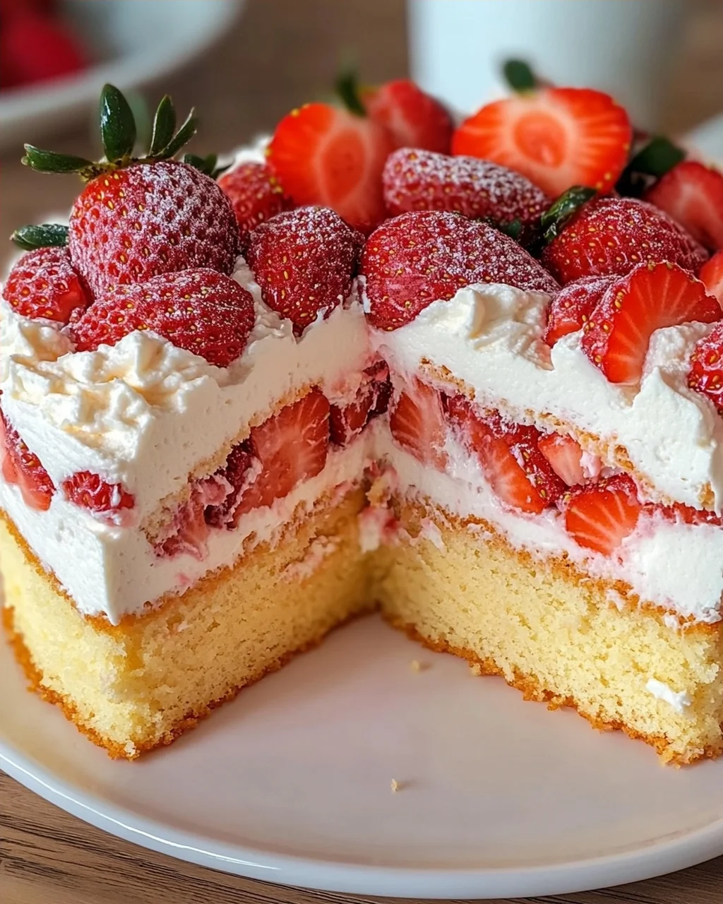 Fantakuchen mit Erdbeeren