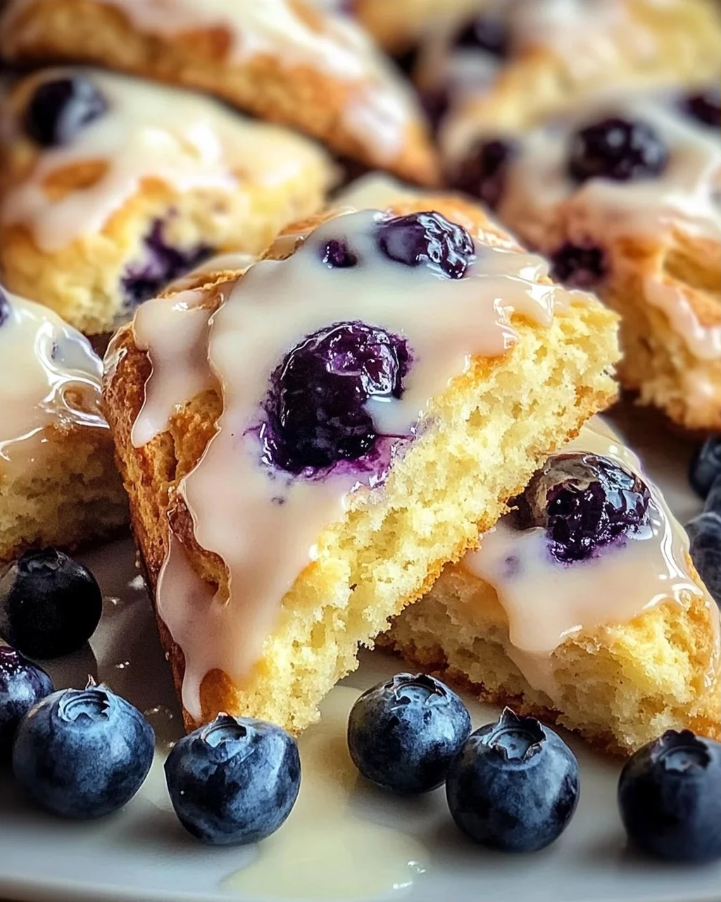 Fruchtige Blaubeer-Scones mit Zitronenguss