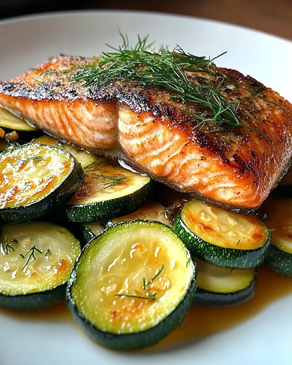 Gebratener Lachs mit Zucchini