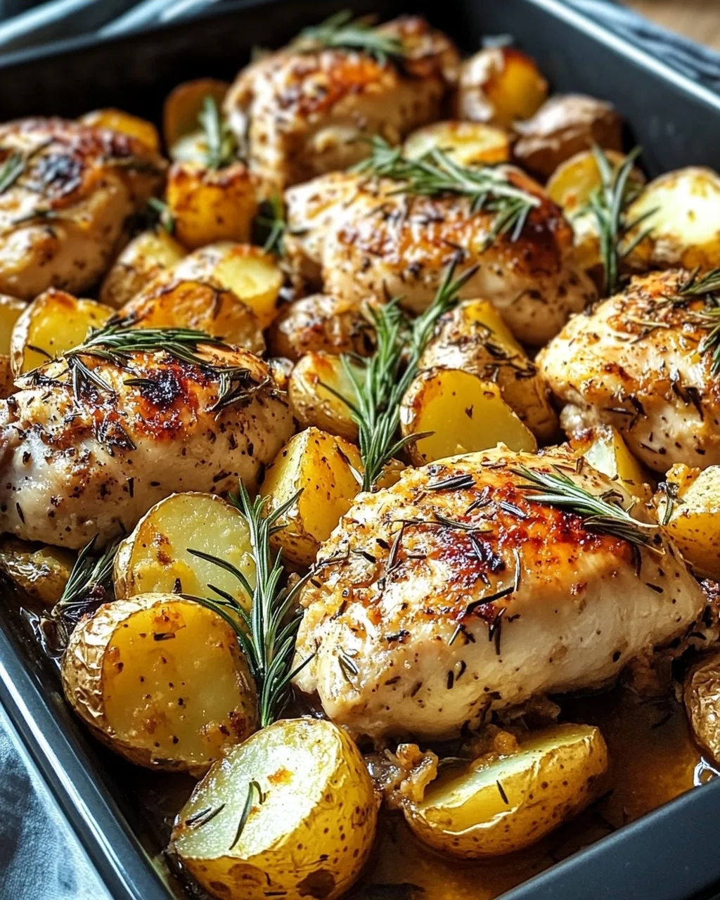 Hähnchen-Rosmarinkartoffel-Blech