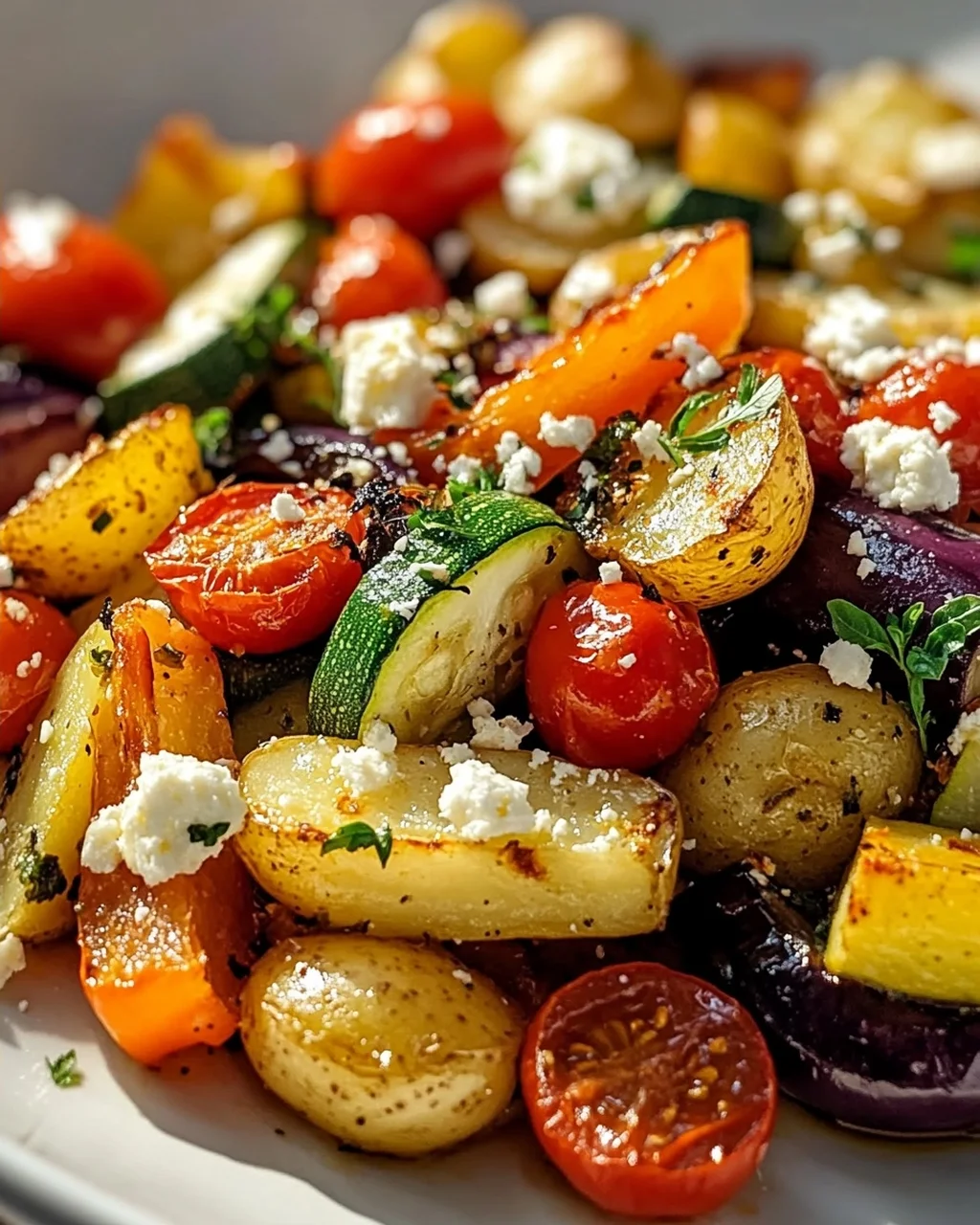 Ofengemüse: Kartoffeln, Feta & Knoblauch – rustikal & aromatisch