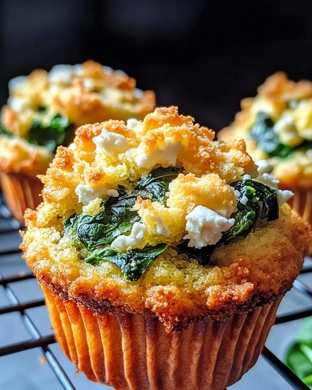 Spinat-Feta-Muffins mit doppelt Käse und Crunch