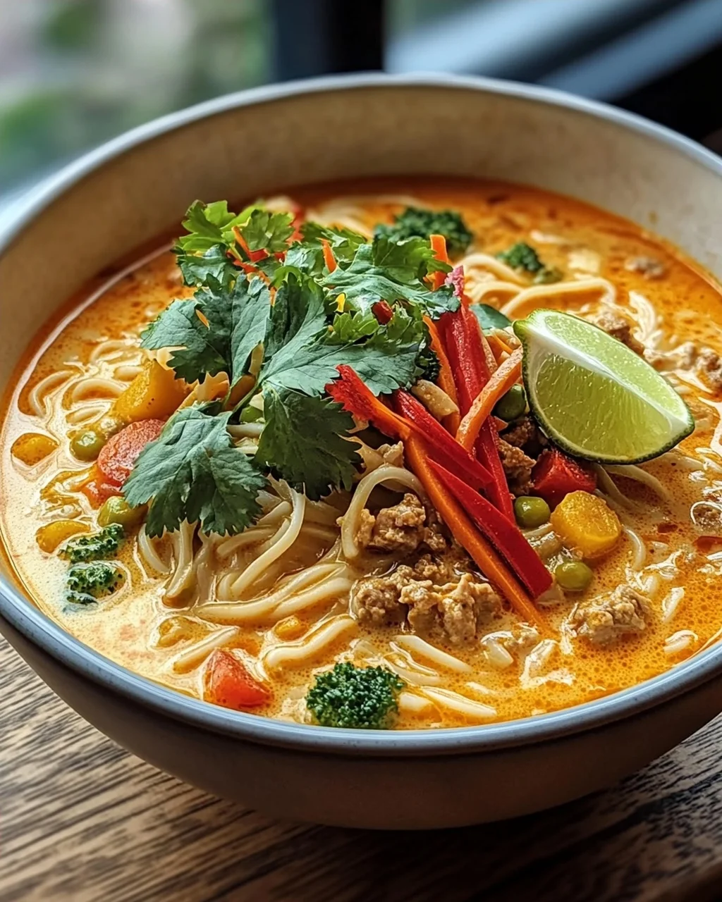 Thailändische Kokos Curry Nudelsuppe – Ultimatives Rezept!