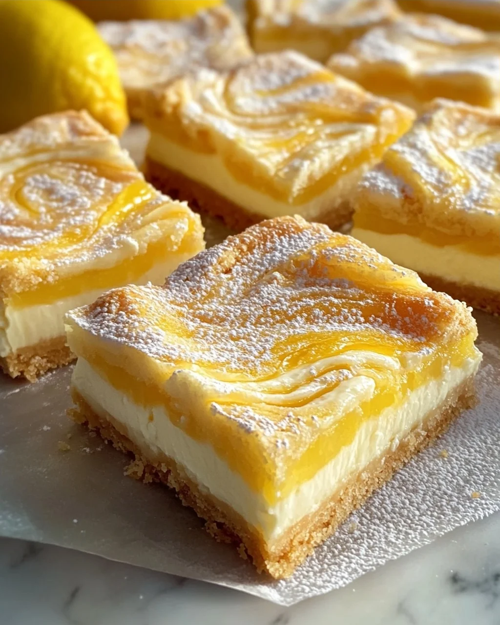Best Cream Cheese Swirl Lemon Bars - Tangy & Sweet Treat