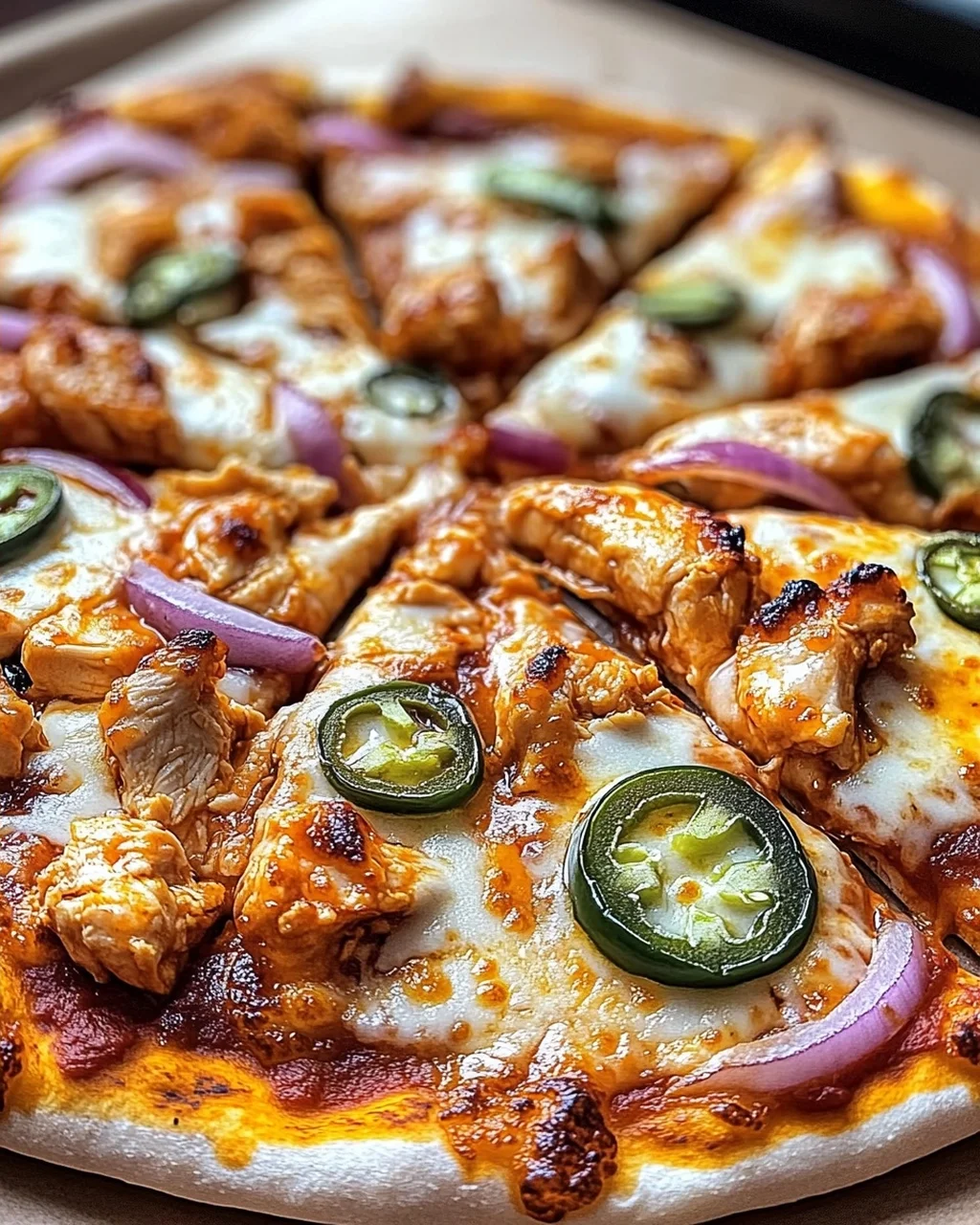 Buffalo-Hühnchen-Pizza mit süßem Honig-Touch