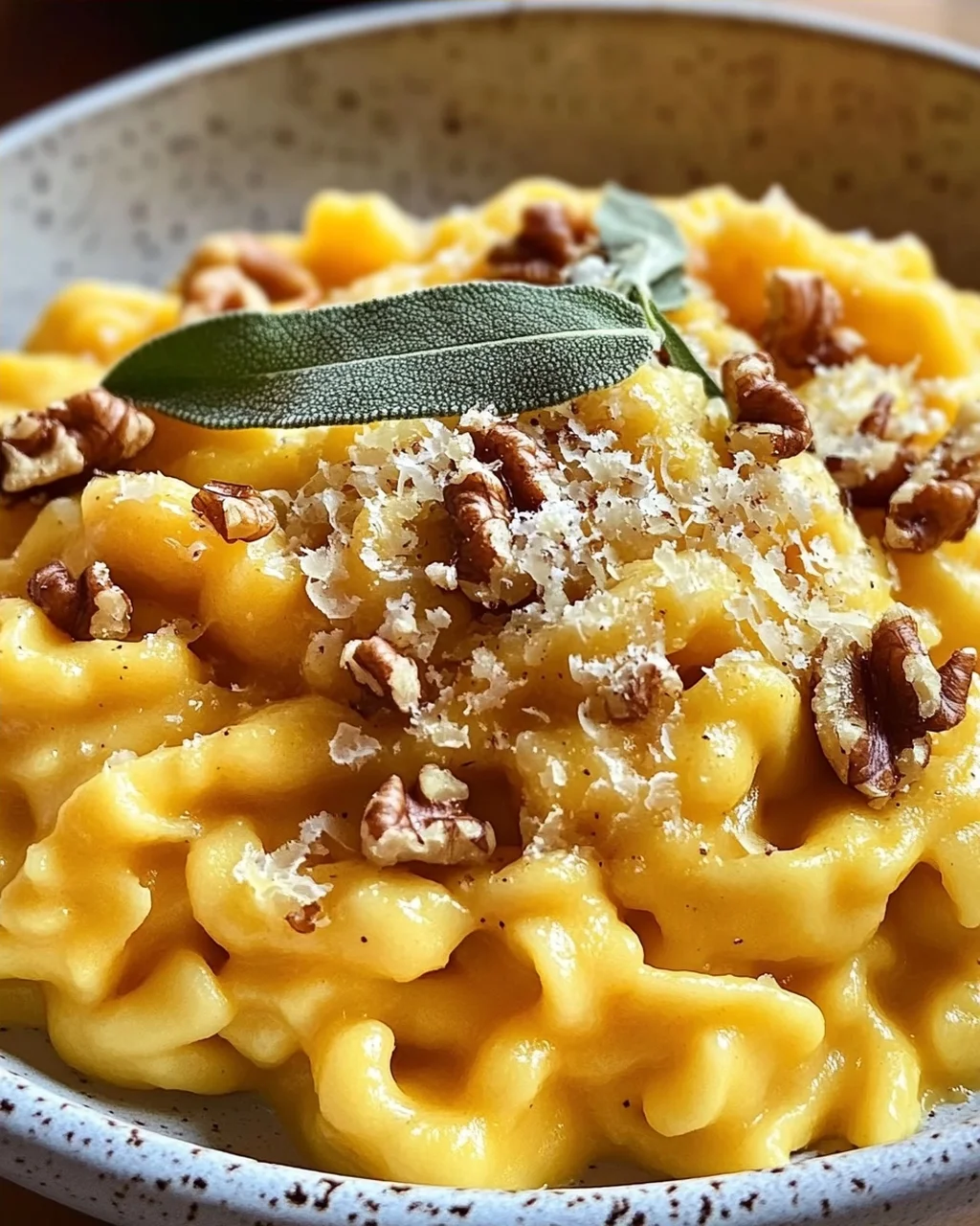 Cremige Kürbis-Spätzle mit Walnuss & Salbei