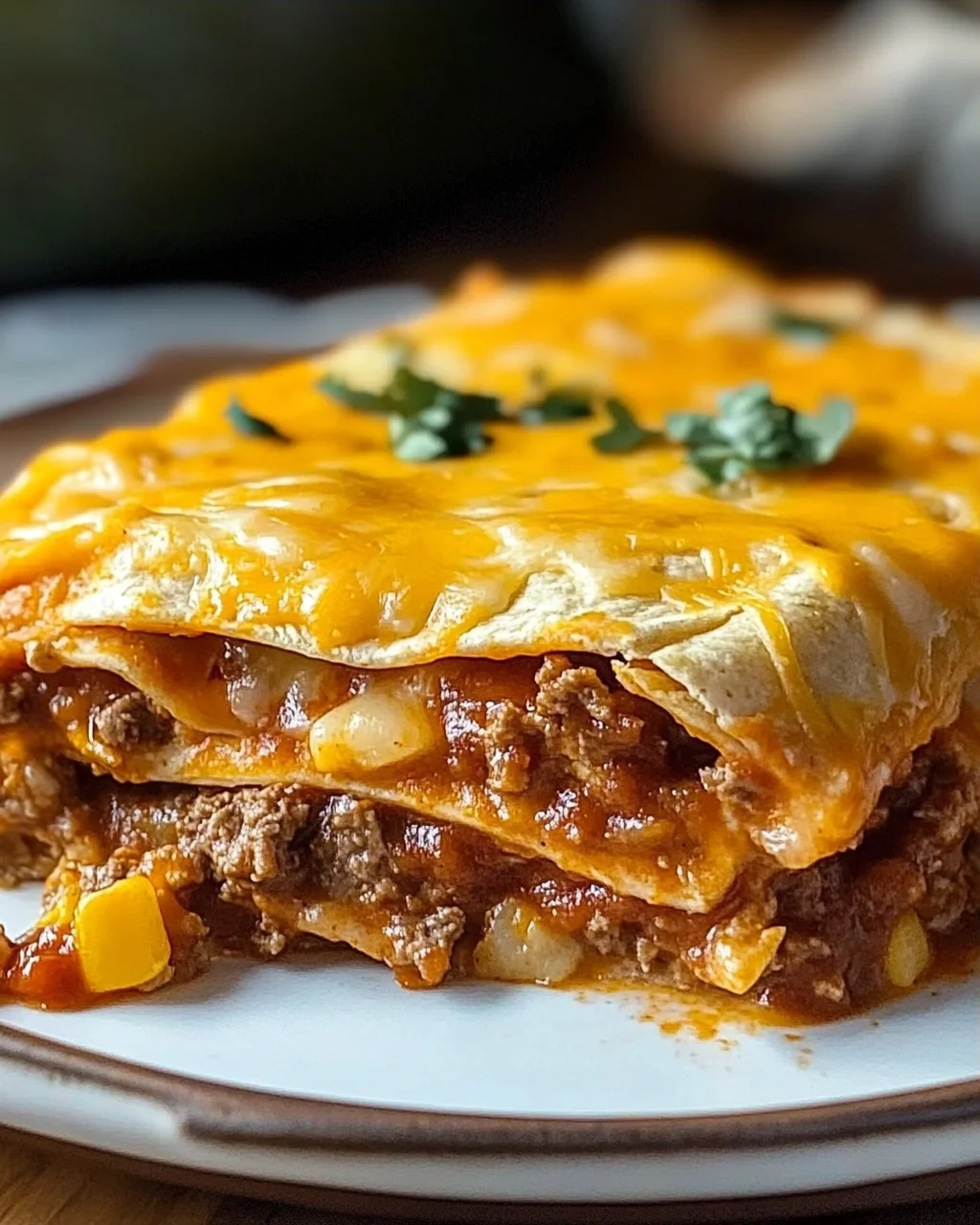 Dutch Oven Rindfleisch Enchilada Auflauf für Gemütliche Abende
