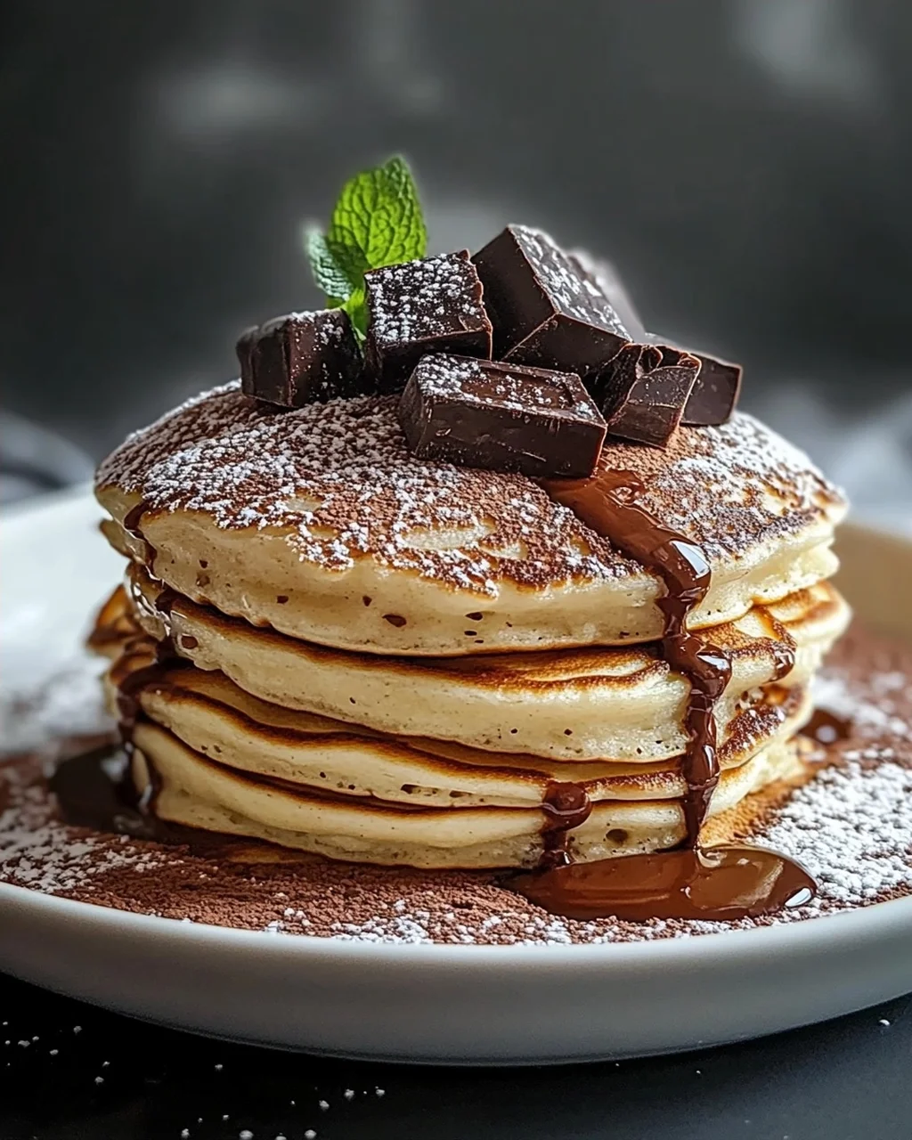 Fluffige Quark-Pfannkuchen mit Schokolade