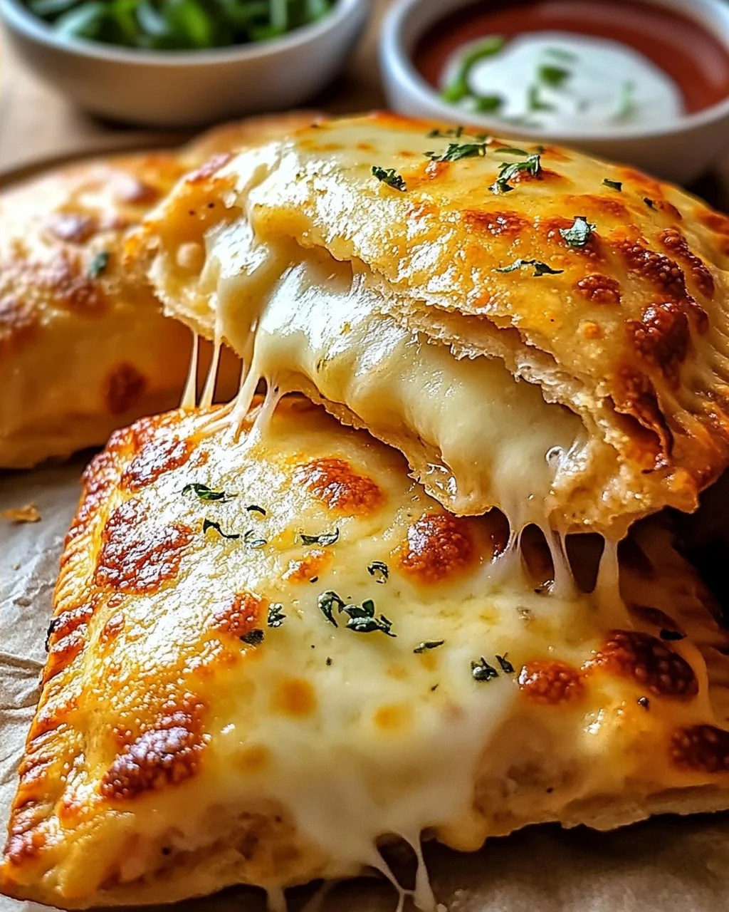 Hausgemachte einfache Käse Pizzataschen – Lecker und schnell!