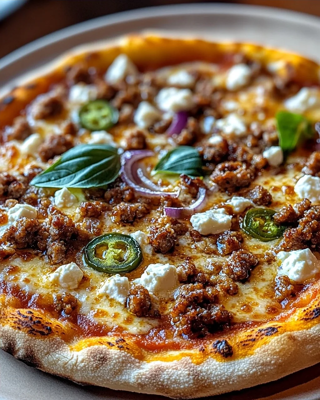 Hot Sausage Feta Honey Pizza – Süß & Würzig genießen!