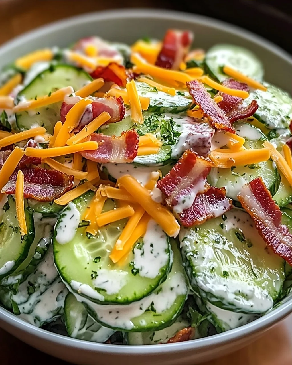 Klassischer Gurken-Ranch-Crack-Salat ganz einfach zubereitet