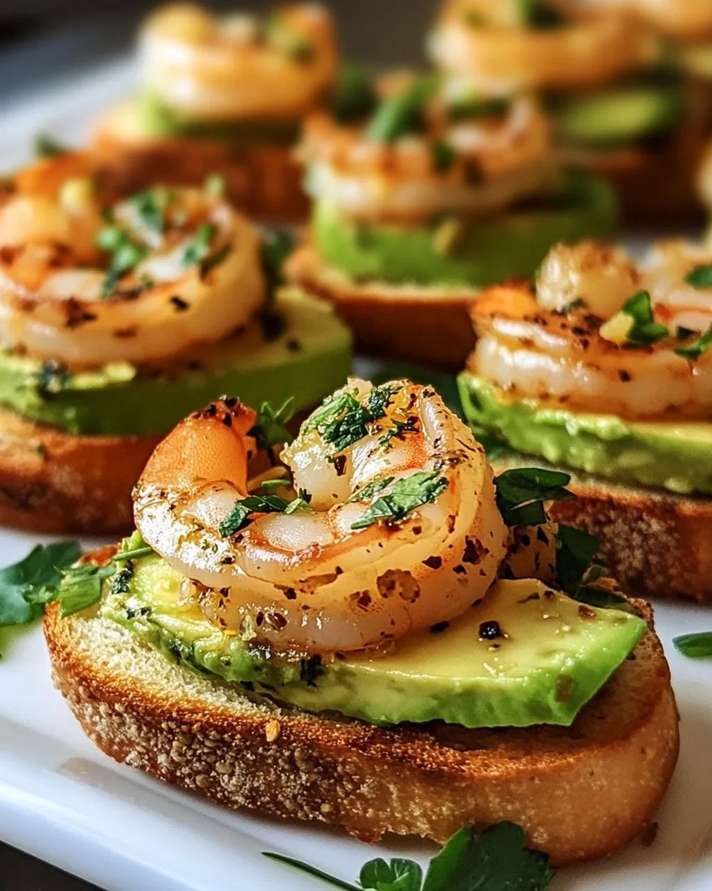 Knoblauch-Garnelen-Crostini mit Avocado