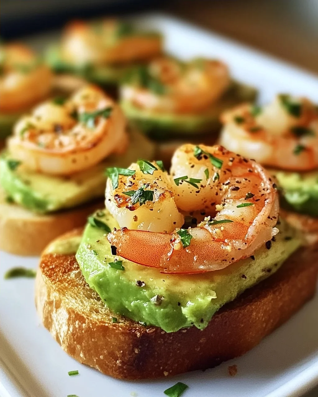 Knoblauch-Garnelen-Crostini mit Avocado