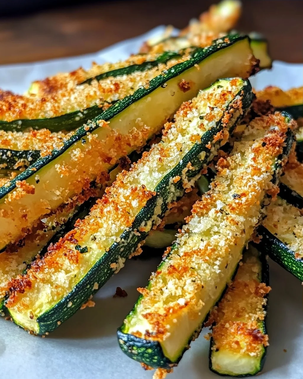 Knusprige Heißluftfritteuse Knoblauch Parmesan Zucchini Pommes