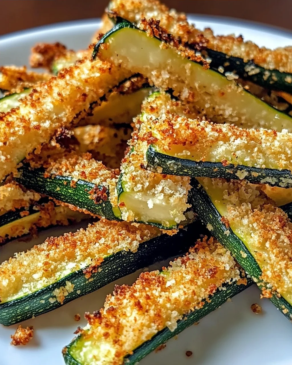 Knusprige Heißluftfritteuse Knoblauch Parmesan Zucchini Pommes