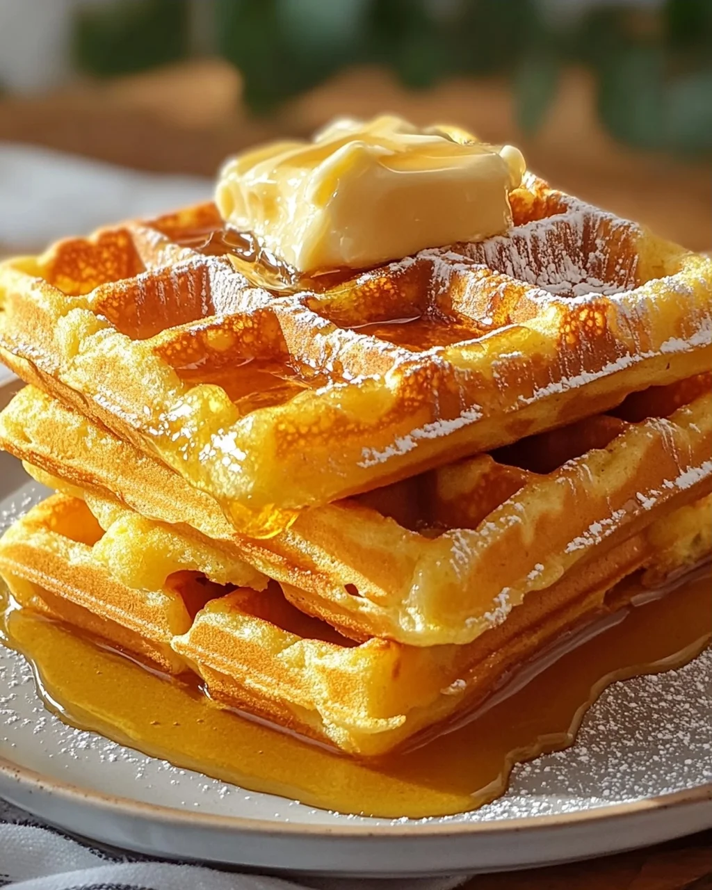 Knusprige Maisbrot-Waffeln mit Honigbutter – Ein Genuss!