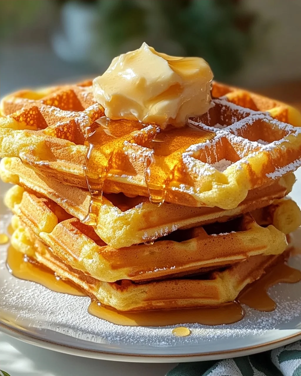Knusprige Maisbrot-Waffeln mit Honigbutter – Ein Genuss!