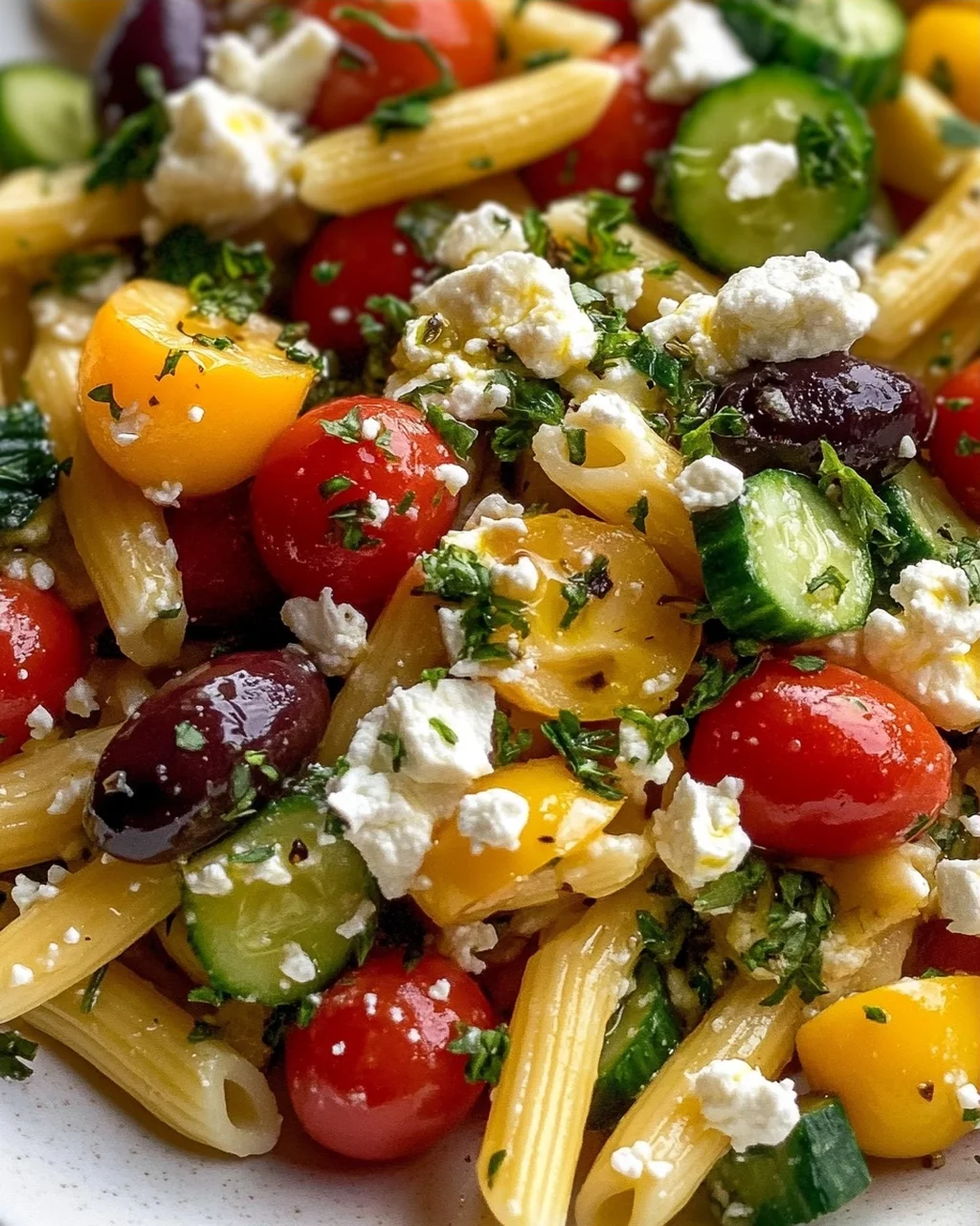 Mediterraner Nudelsalat: Feta, Oliven & Genuss pur!