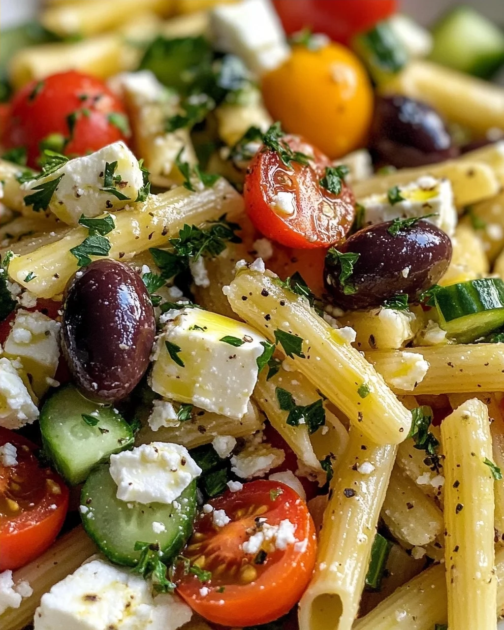 Mediterraner Nudelsalat: Feta, Oliven & Genuss pur!