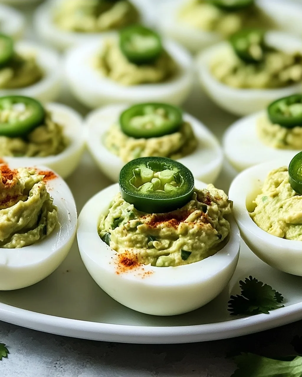 Mexikanische gefüllte Eier mit Avocado und Limette