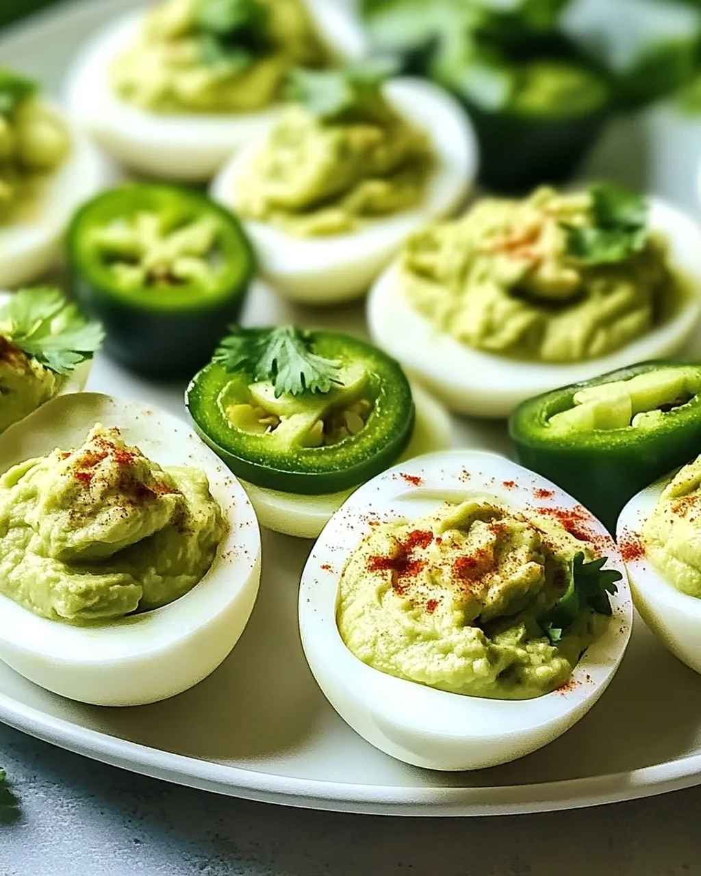 Mexikanische gefüllte Eier mit Avocado und Limette