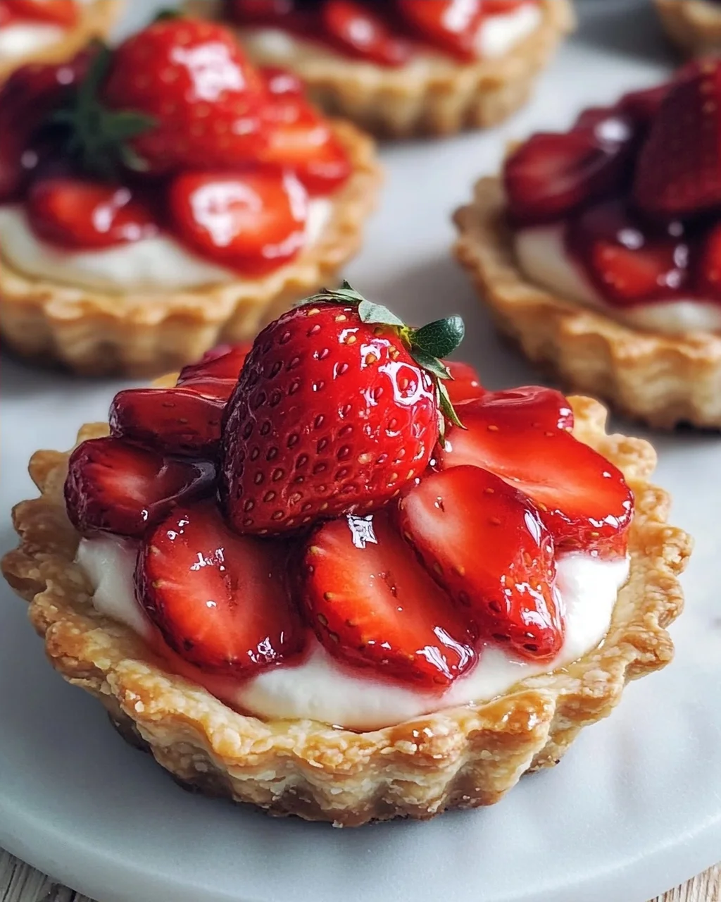 Mürbeteig Tartelettes mit Erdbeeren und Mascarponecreme