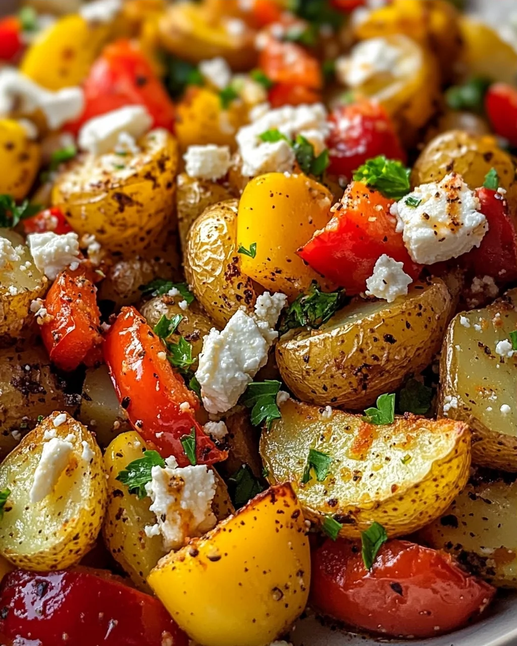 Ofenkartoffeln mit Feta und Paprika - bunte Gemüse-Variante
