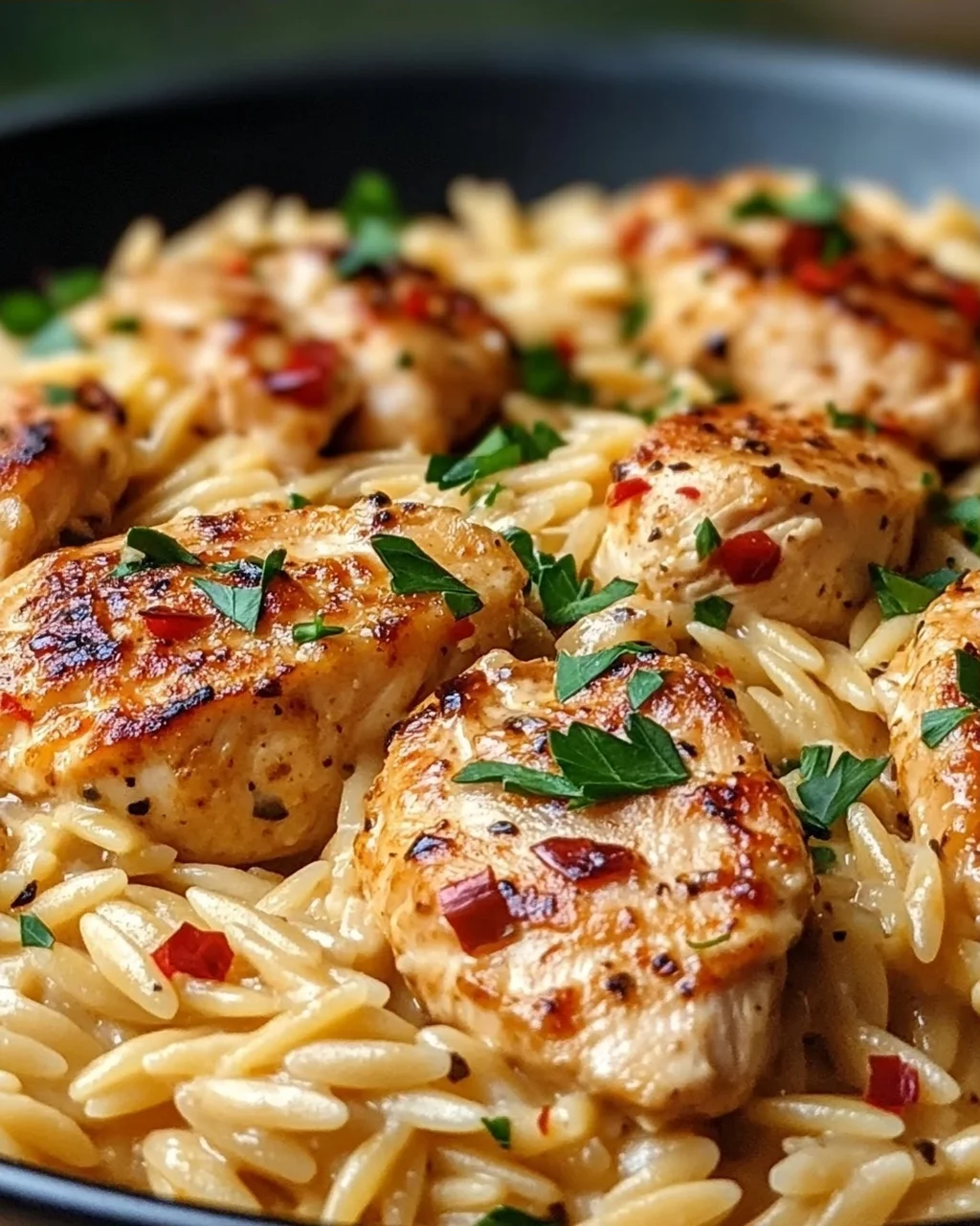One-Pot Cajun Hähnchen Alfredo Orzo: Geschmack in jedem Bissen