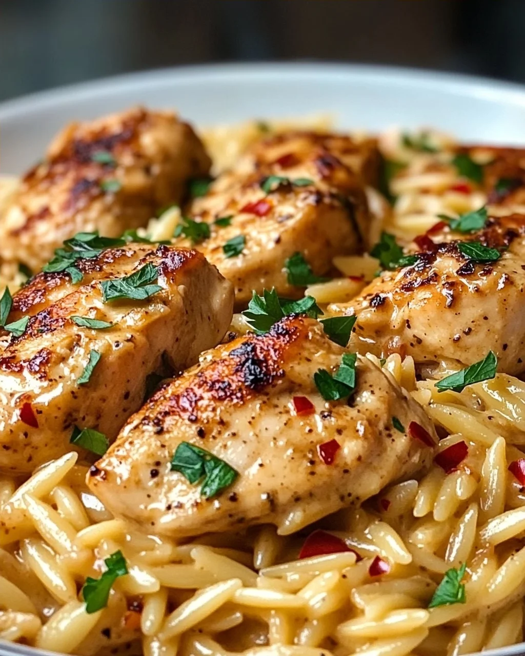 One-Pot Cajun Hähnchen Alfredo Orzo: Geschmack in jedem Bissen