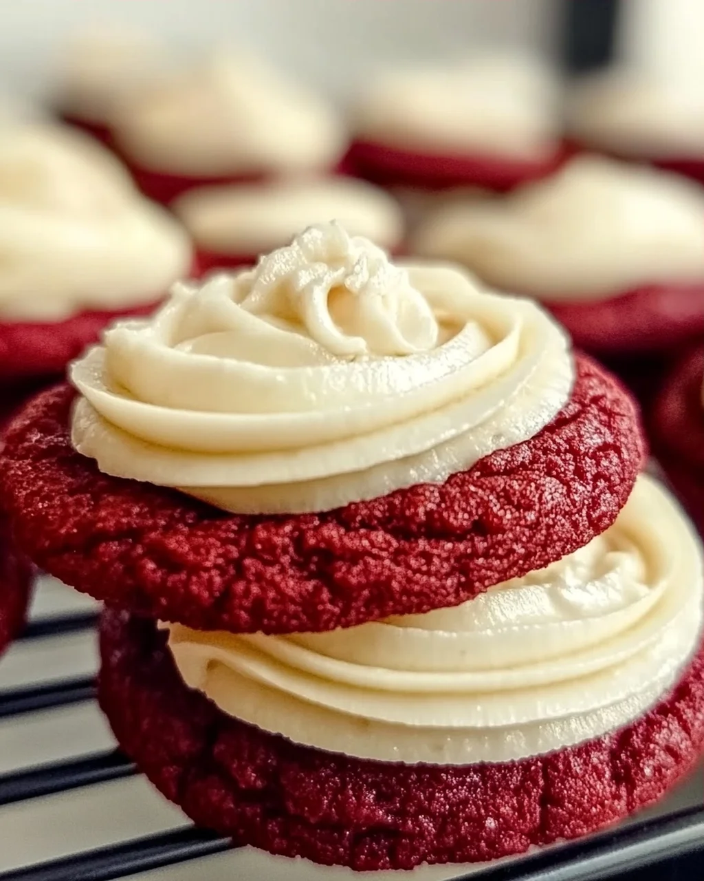 Rote Samtplätzchen mit Frischkäsefrosting ganz einfach