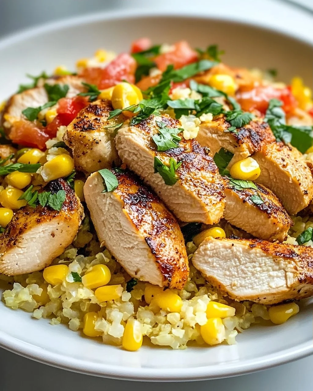Schnelle Low Carb Chicken Blumenkohlreis Bowl – Gesund genießen!