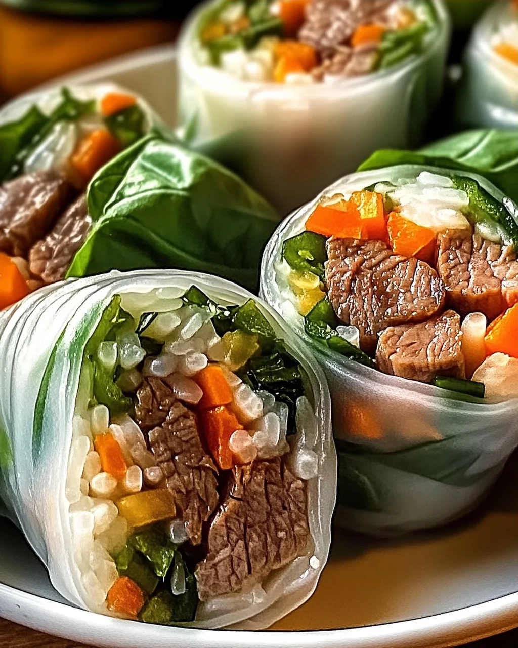 Thai-Basilikum-Rindfleisch-Rollen in 30 Minuten