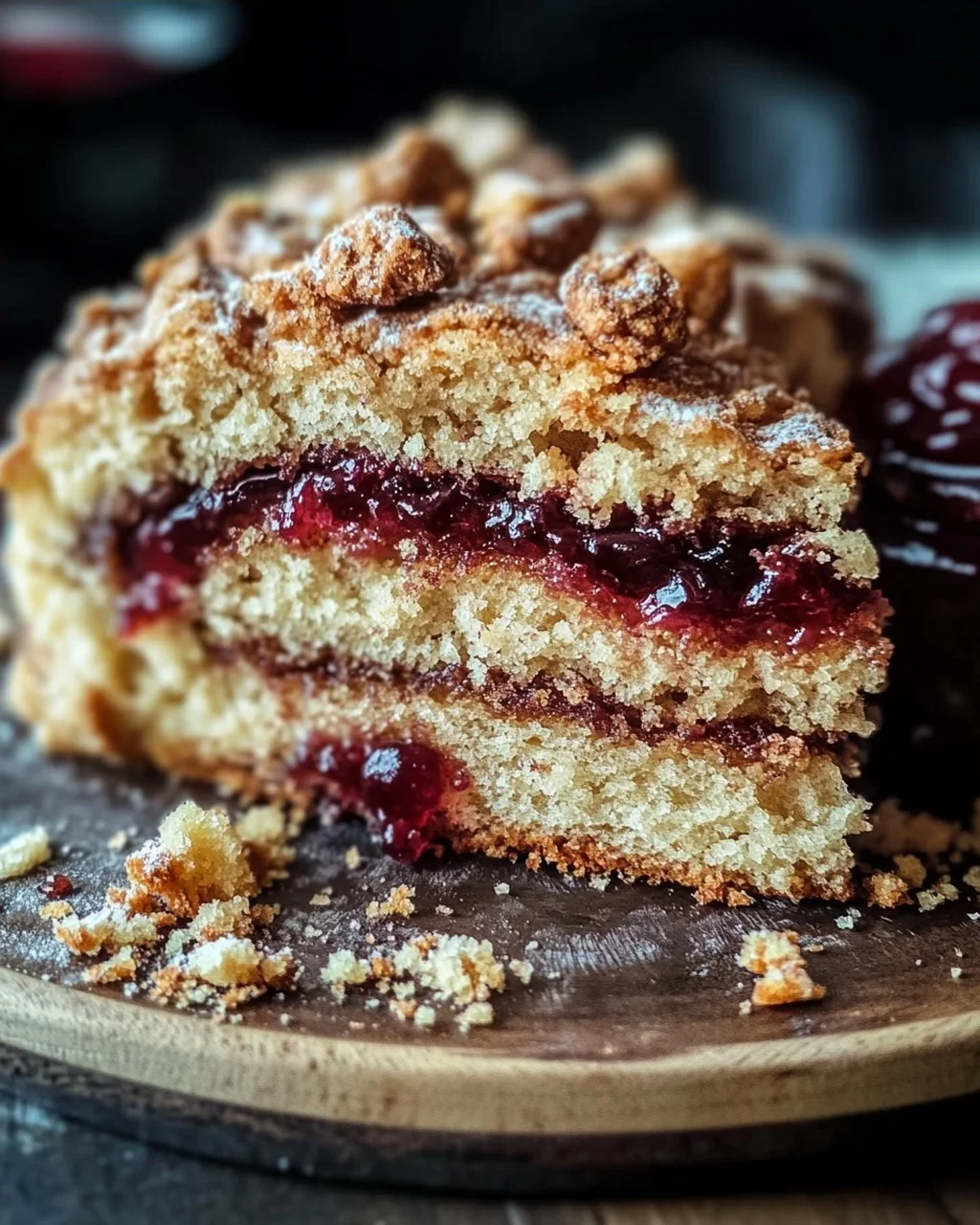 Winterlicher Spekulatius-Hefekuchen mit Marmelade