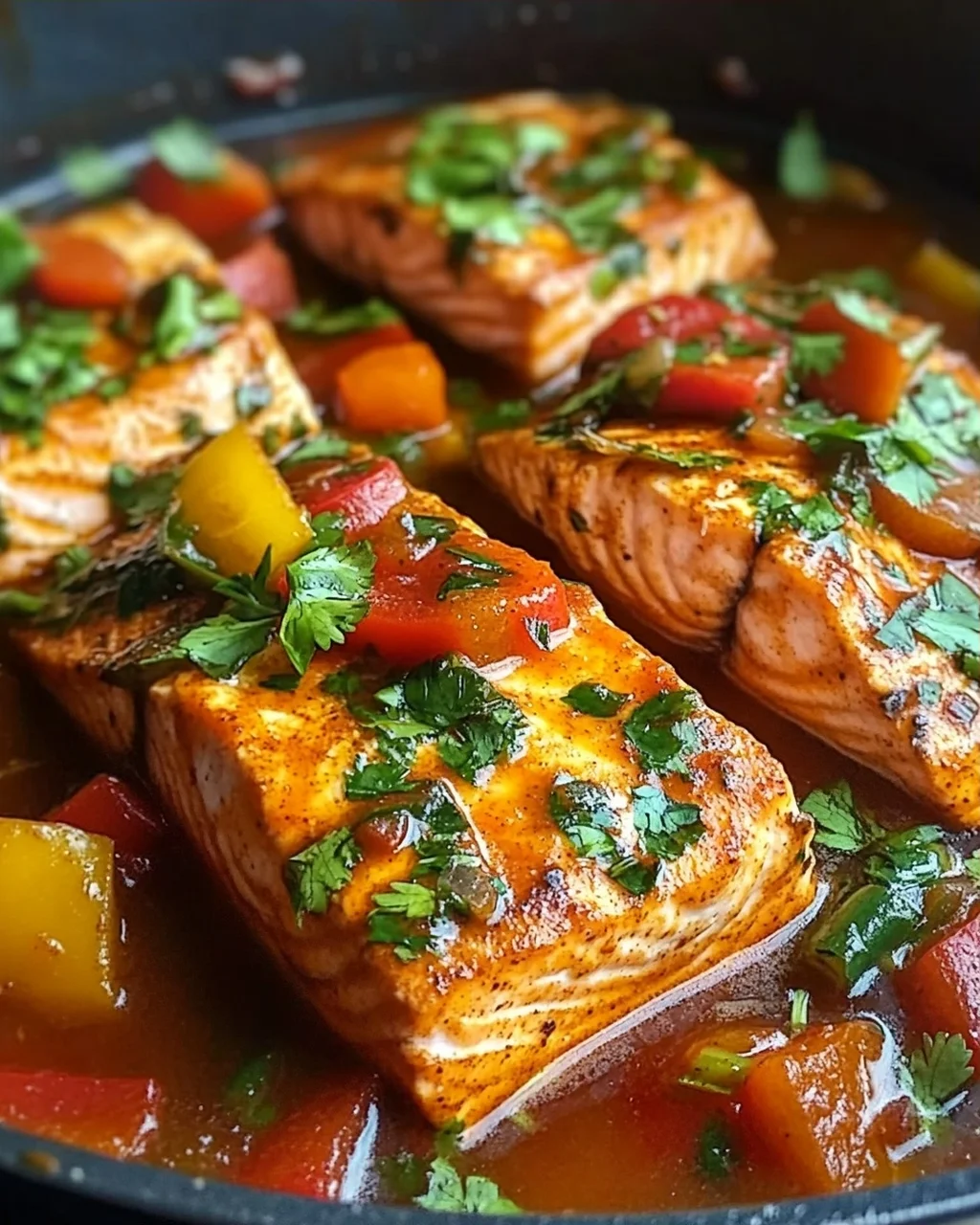 Würziger marokkanischer Fisch in reichhaltiger Soße
