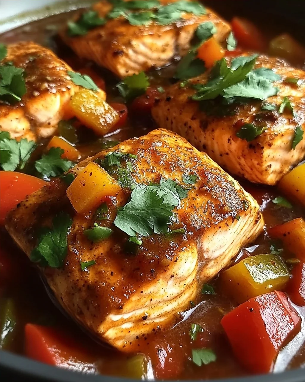 Würziger marokkanischer Fisch in reichhaltiger Soße