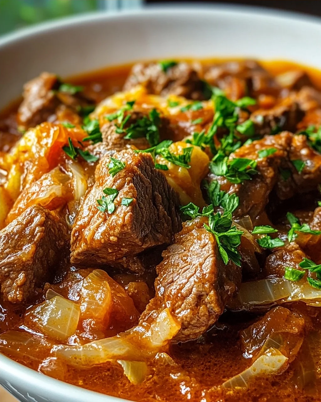 Zelny Gulasch: Herzhaftes Krautgulasch mit Rindfleisch