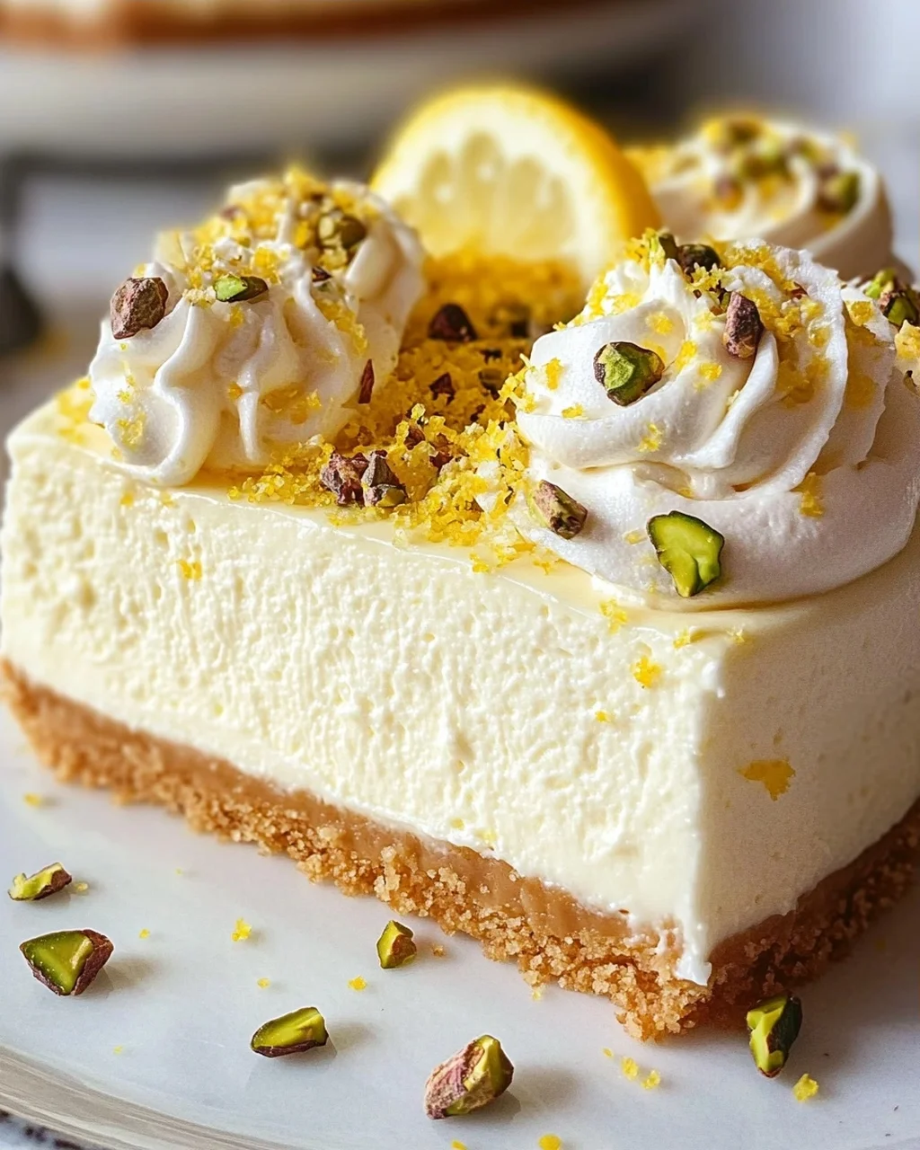 Zitronen-Cheesecake mit weißer Schokolade