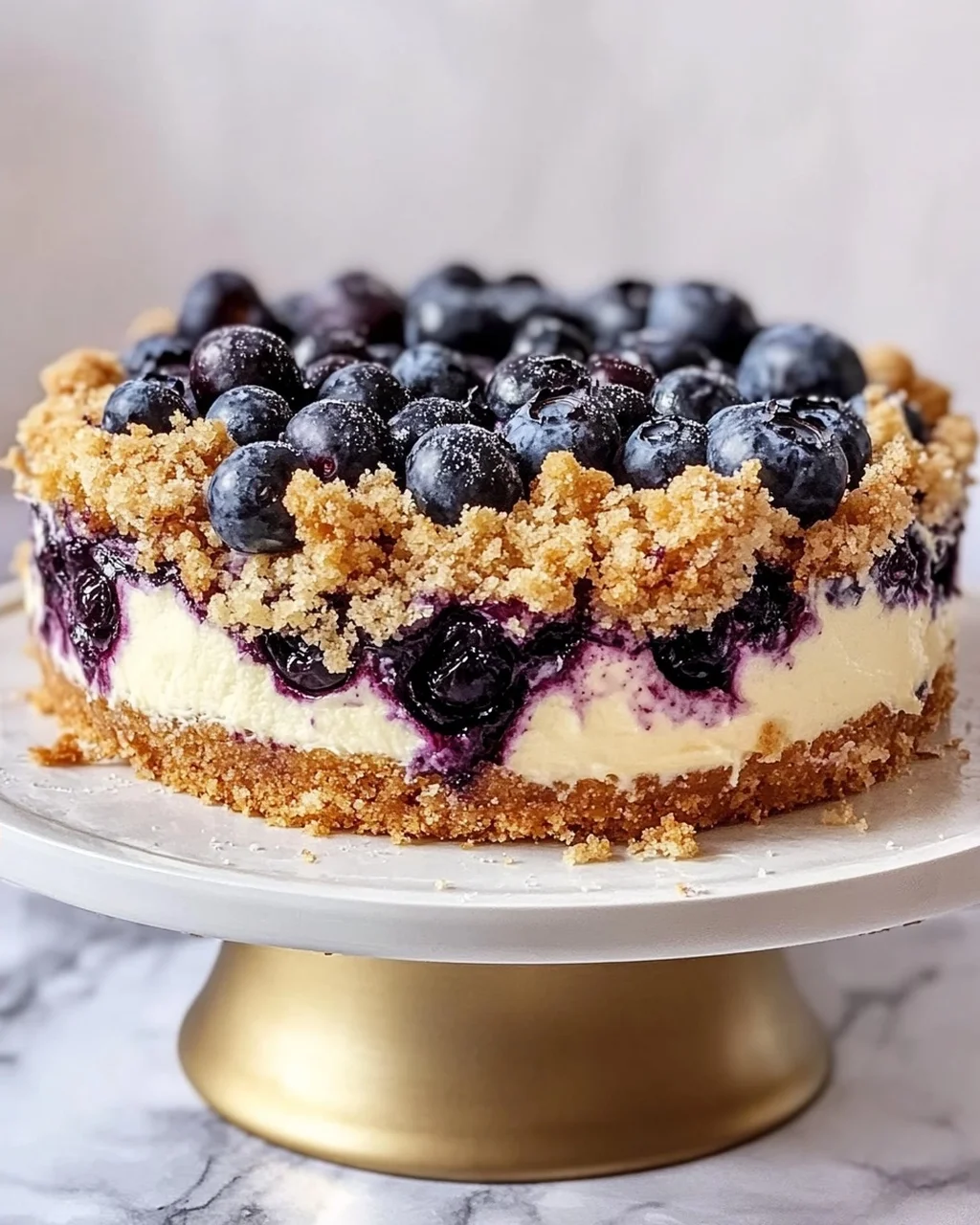 schneller Blaubeer-Quark-Kuchen mit Streuseln